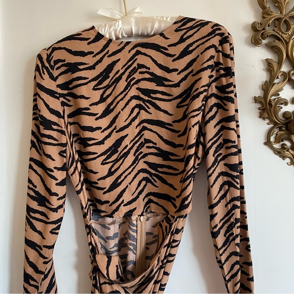 REFORMATION TAN MAURITA ANIMAL PRINT MIDI DRESS - Picture 6 of 14